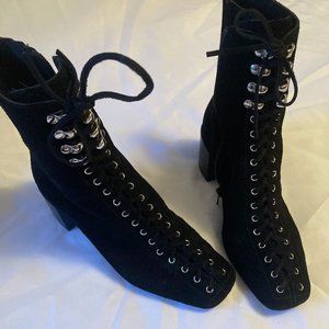 Jeffrey Campbell Belmondo-2 Black Suede Boots.